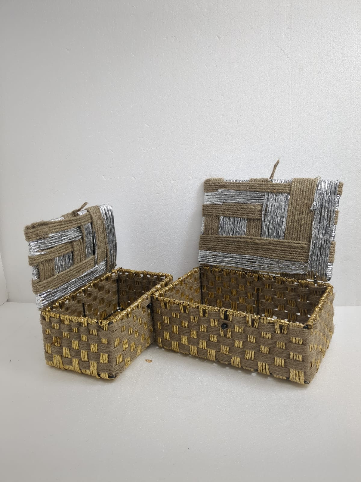Ractangle Jute Multicolor Box