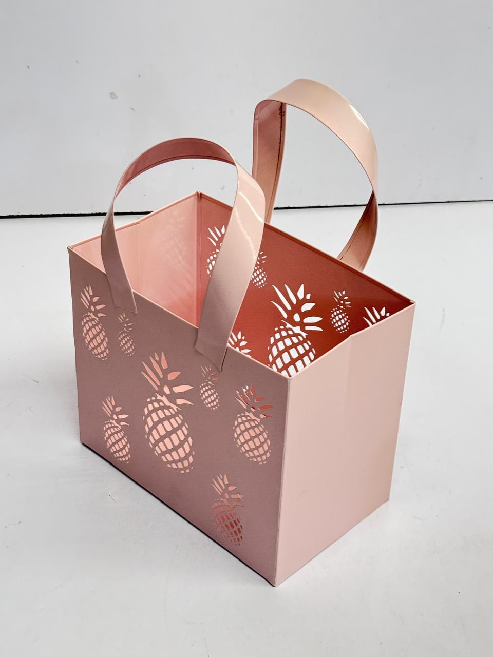 Blush Pineapple Cut Design metal Bag