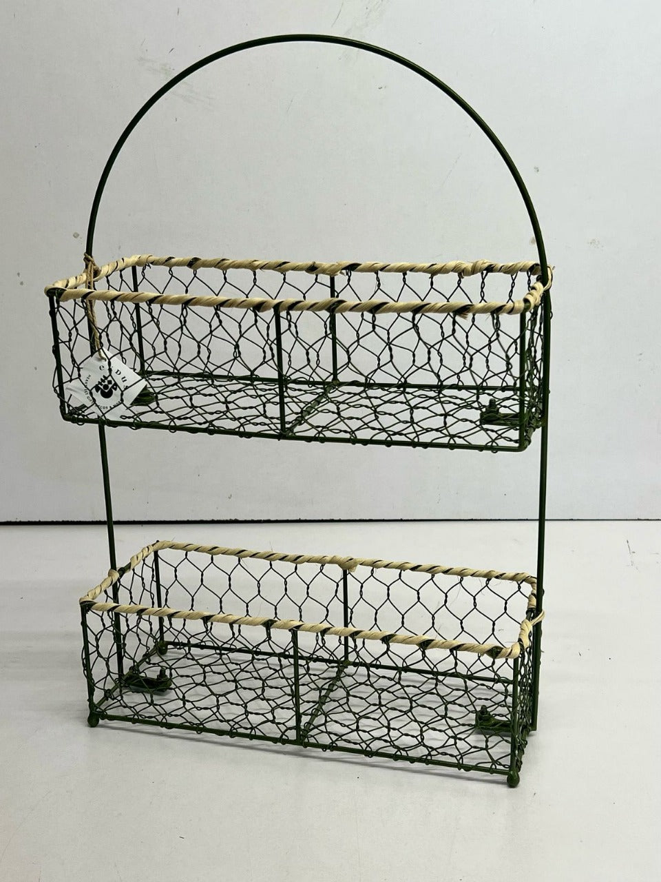 Green Meadow Tiered metal Basket"
