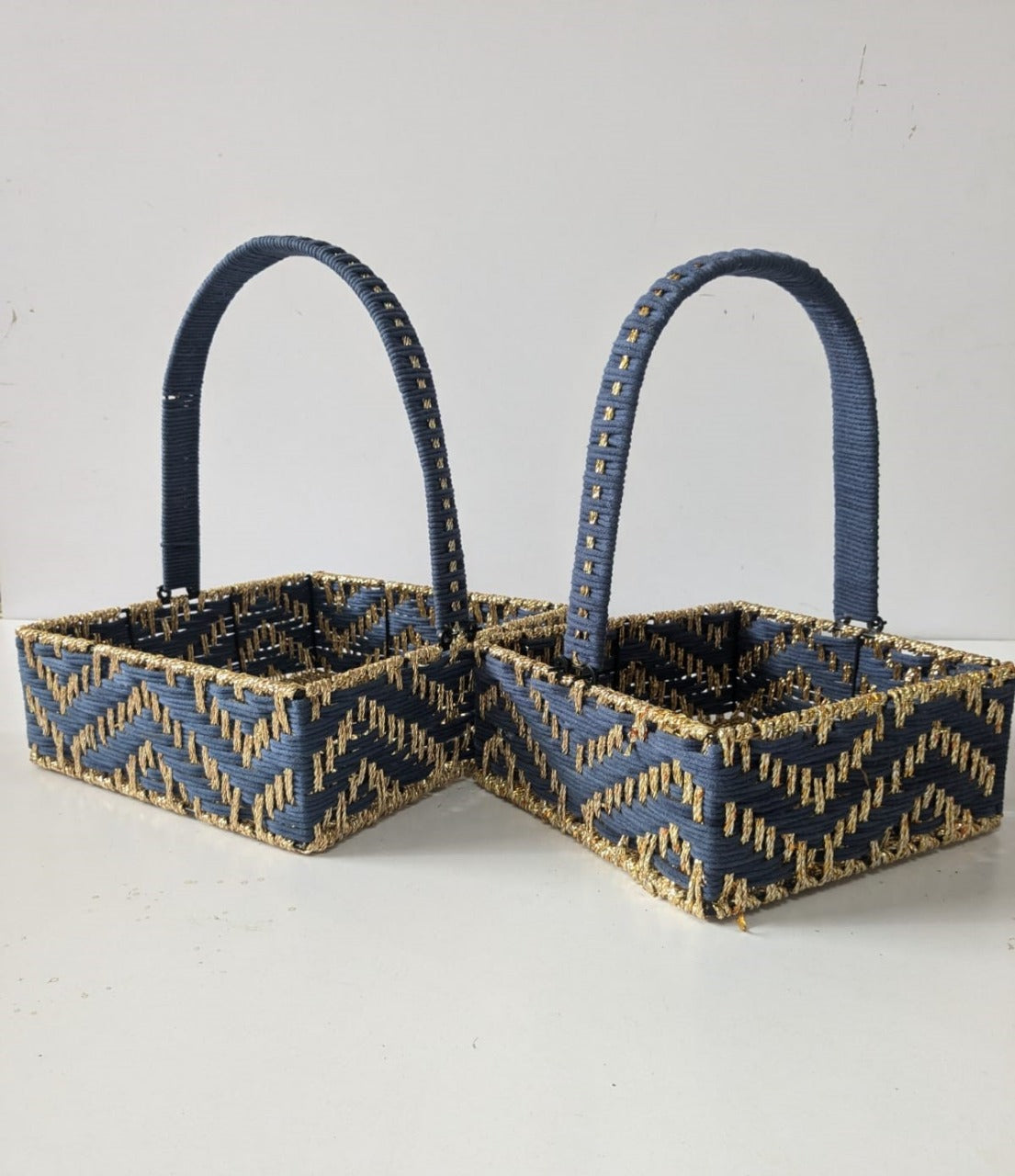 Multi Colour Jute Basket Set OF Two