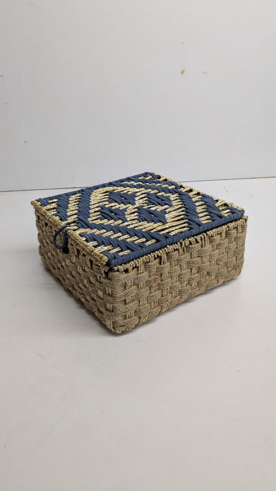 Natural Jute Box With Colouful Top