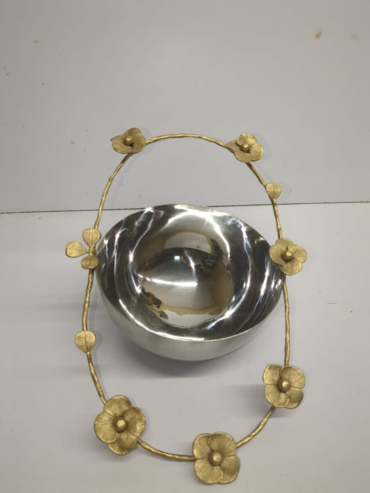 Silver Gold Flower Bowl