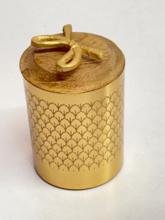 Gold and wood Jar