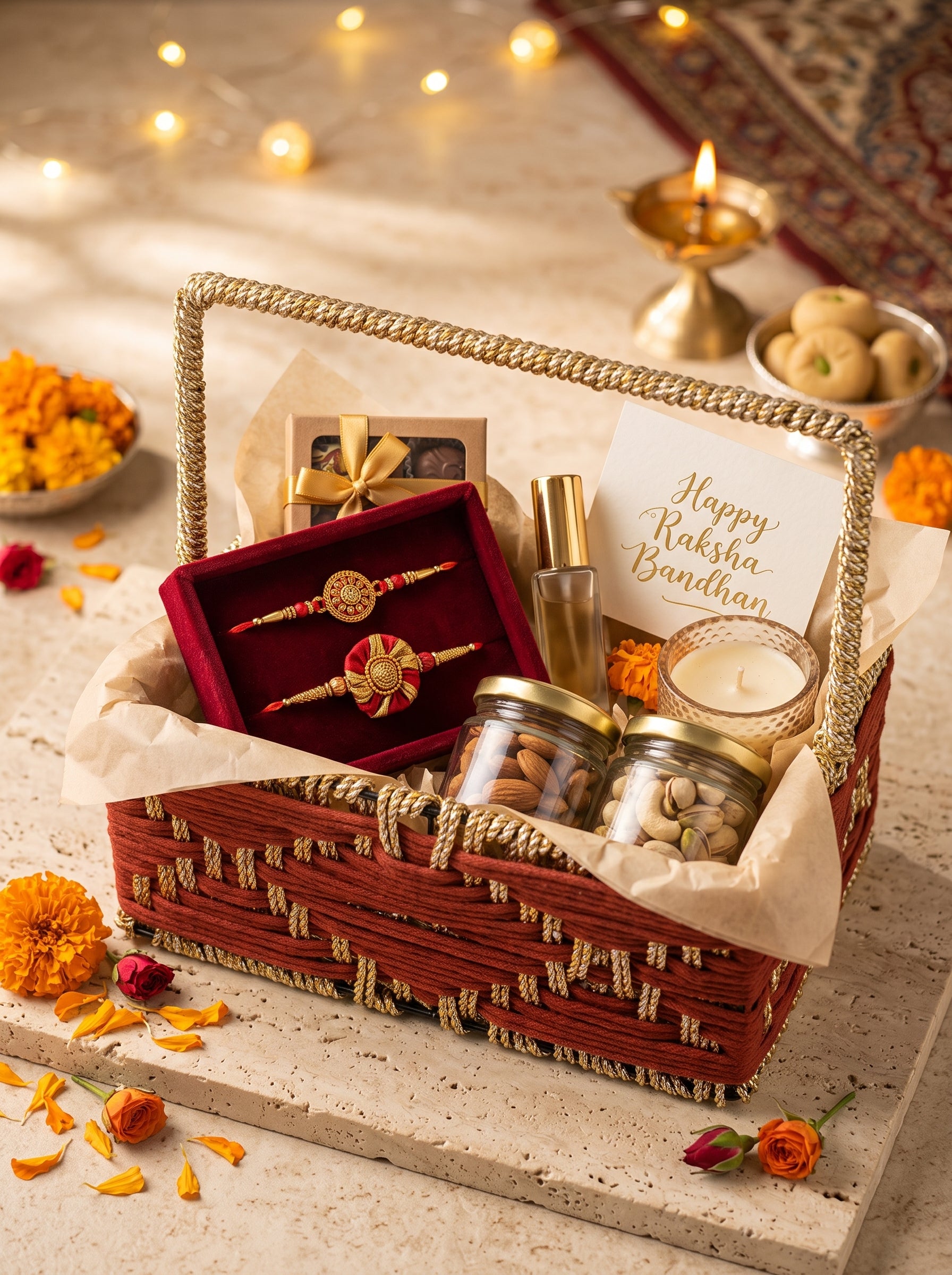 Red Basket with Handle