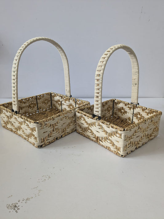 White Gold Jute Basket