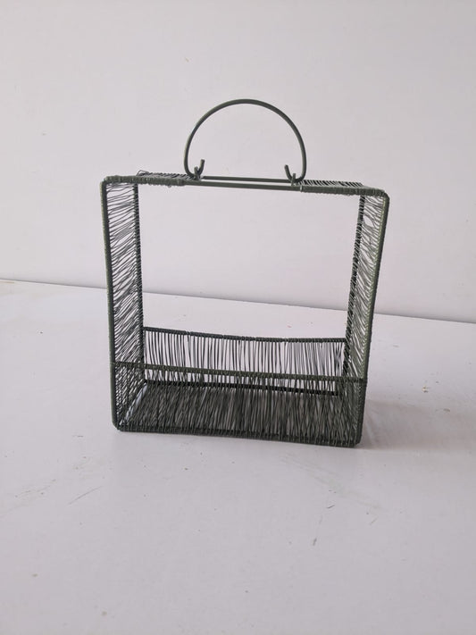 Green Metal Mini Wire Basket