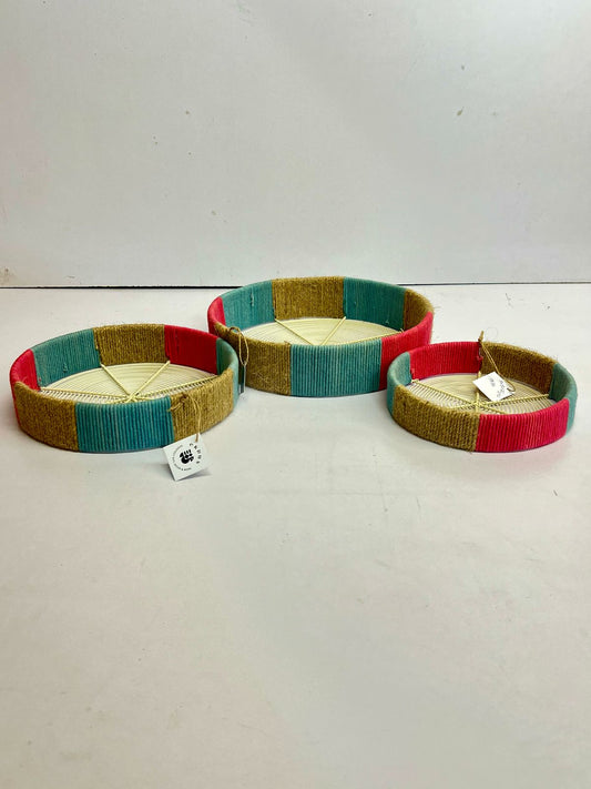 Multi Color Jute basket woven Tray