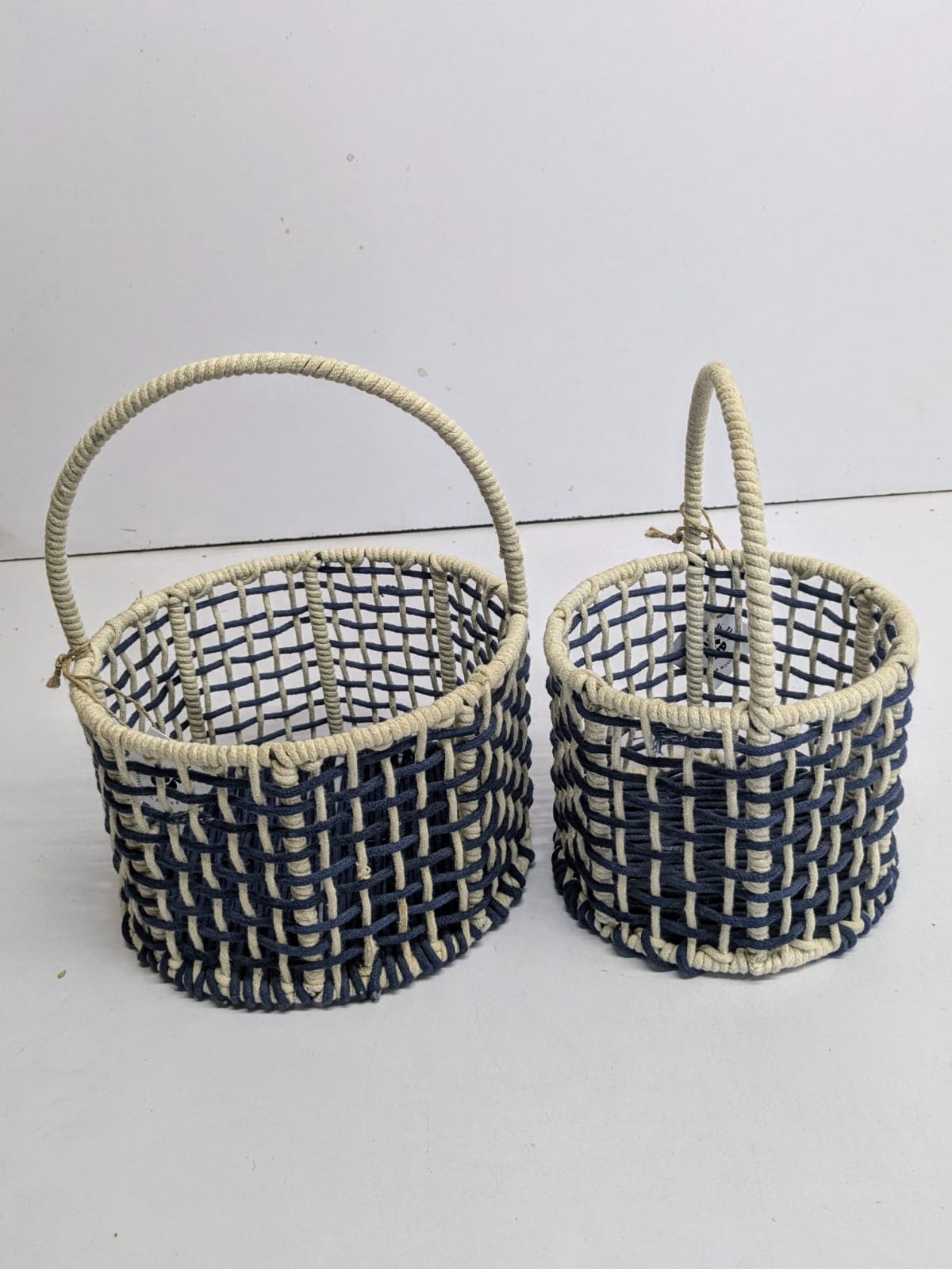 Handwoven Cotton Rope Basket Set (Set of 2)