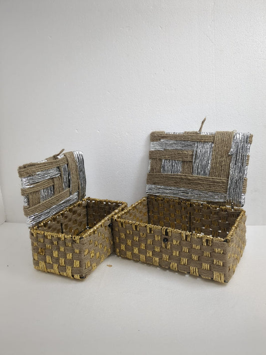 Ractangle Jute Multicolor Box