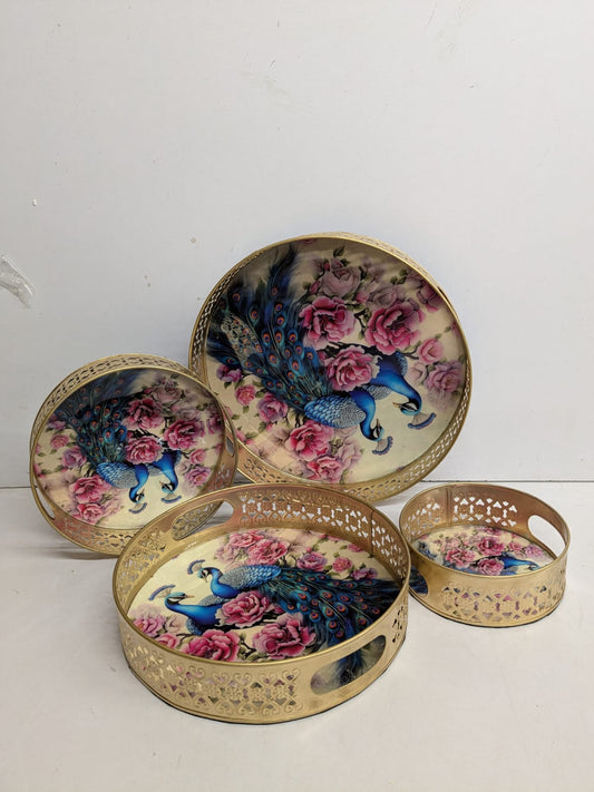 Gold Metal Pichwai Trays