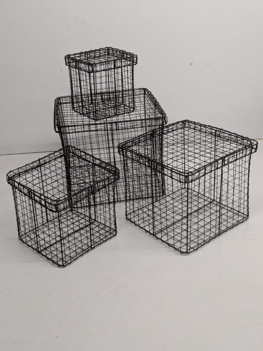 Black Metal Wire Box