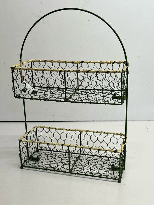 Green Meadow Tiered metal Basket"