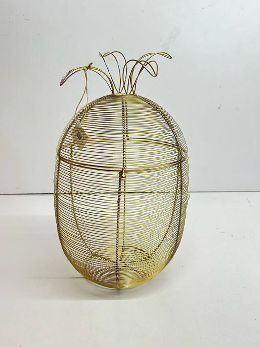 Golden Pineapple Metal Basket"