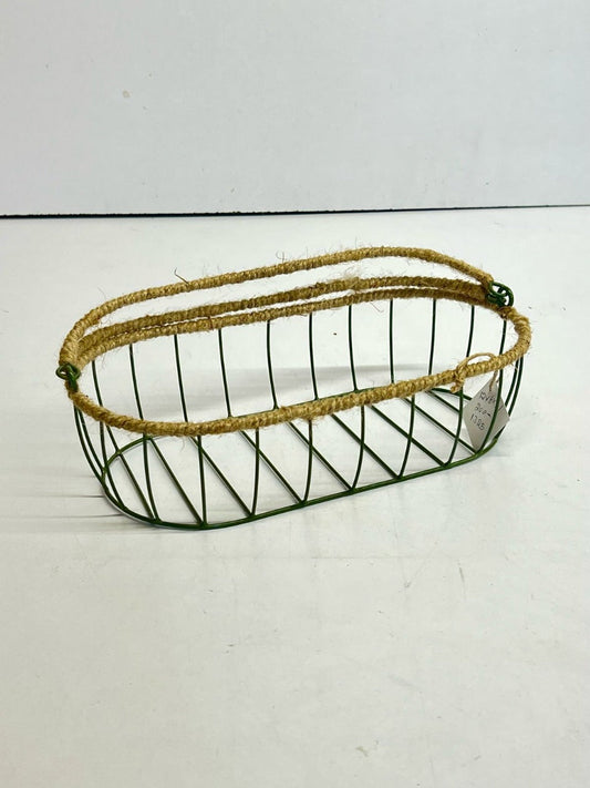 Oval Jute Handles Metal Basket