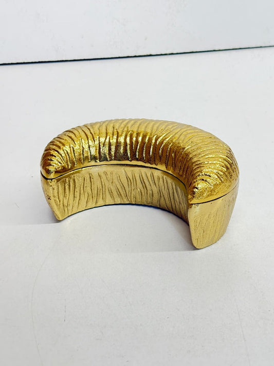 Gold Peanut-Shaped Trinket Jar