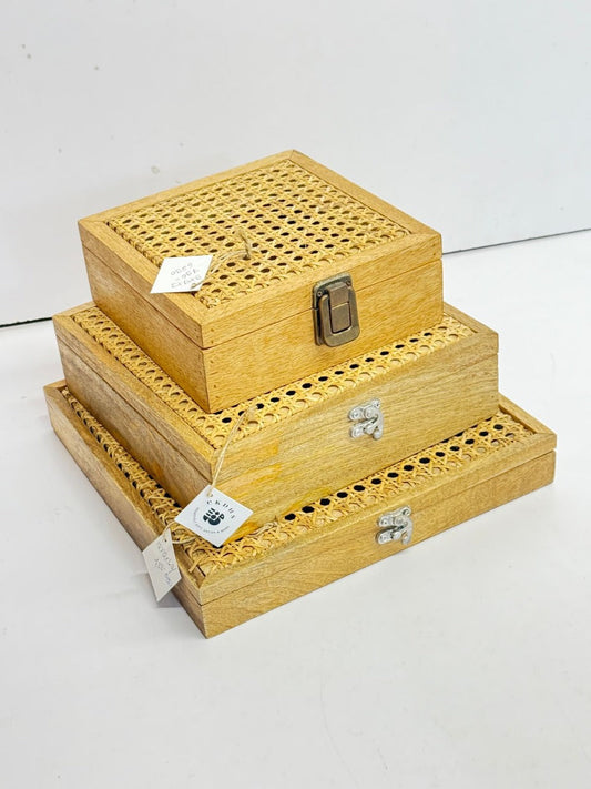Wood & Rattan Box  Boxes