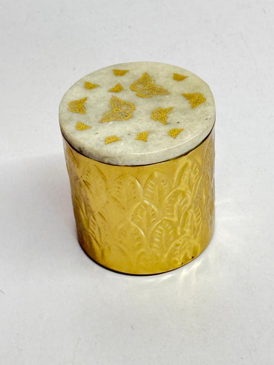 Gold Jar With Marble Lid
