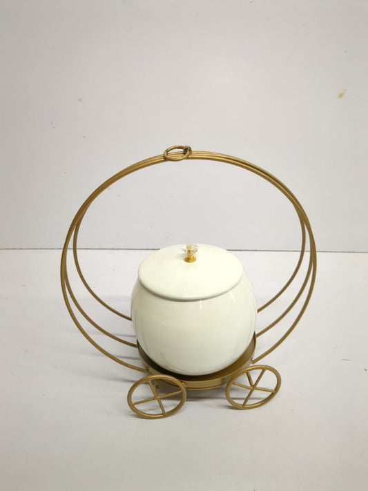 Gold Wheel White Meta Rasgulla l Jar