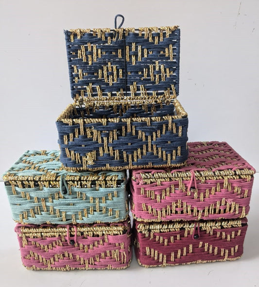 Multi Colour Jut Basket Set Of Five