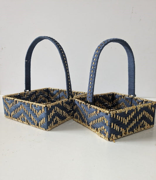 Multi Colour Jute Basket Set OF Two