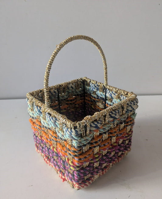 Multi Colour Jute Basket
