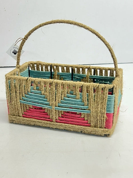 Multi Colour Jute Basket