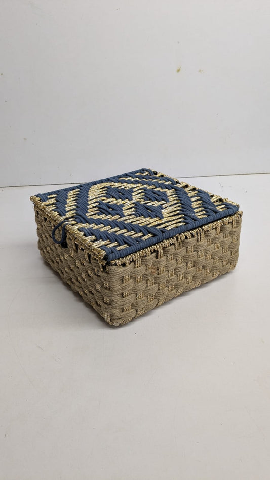 Natural Jute Box With Colouful Top