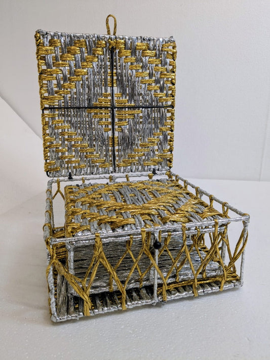 Silver and Gold Plastic Rope Box
