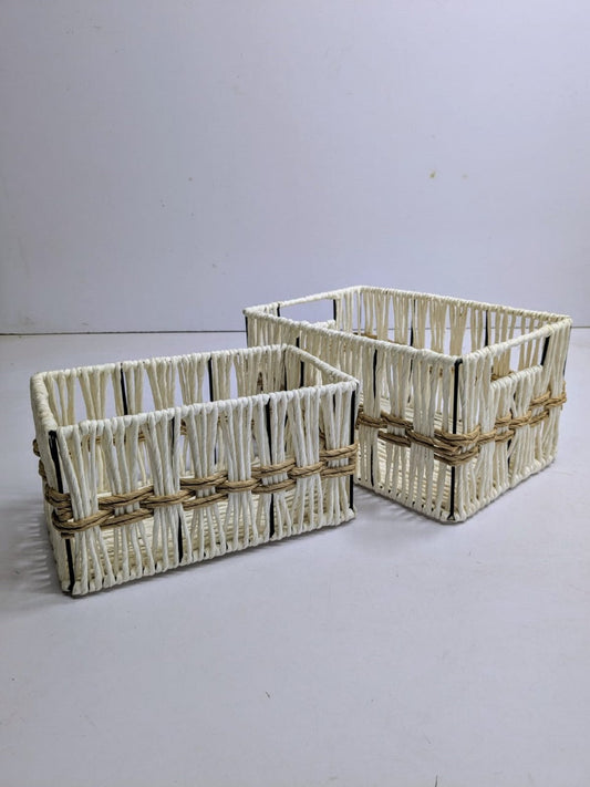 Multi colour Jute Basket Set Of Two