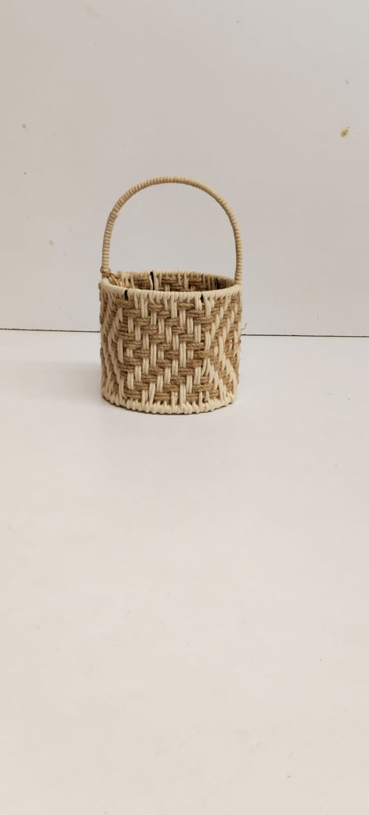 White &  jute basket